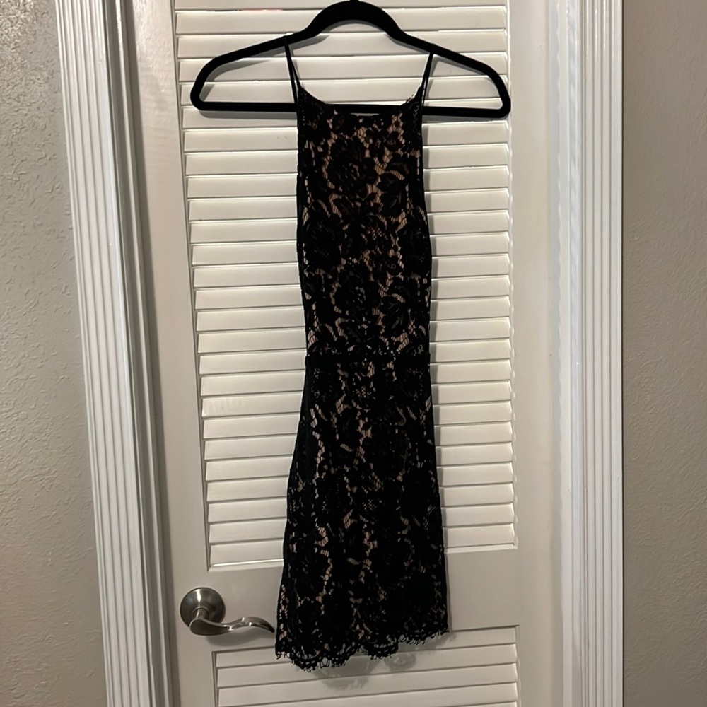 ASTR Black Lace Dress - Backless